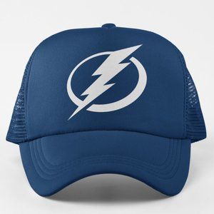 NEW Tampa Bay Lightning Logo Foam Trucker Mesh Snapback Hat NAVY